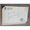 Image 2 : Framed Display of Elvis Picture & Hand Signed Postcard :1970 Hilton Hotel (No COA) (Frame Measures :