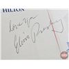 Image 9 : Framed Display of Elvis Picture & Hand Signed Postcard :1970 Hilton Hotel (No COA) (Frame Measures :
