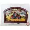 Image 1 : Motorcycle Sign : 1953 "Indian Chief" (3-D) (Wood) (Modern) (16"H x 23-3/4"W x 1-1/2"D)