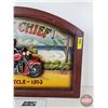 Image 7 : Motorcycle Sign : 1953 "Indian Chief" (3-D) (Wood) (Modern) (16"H x 23-3/4"W x 1-1/2"D)