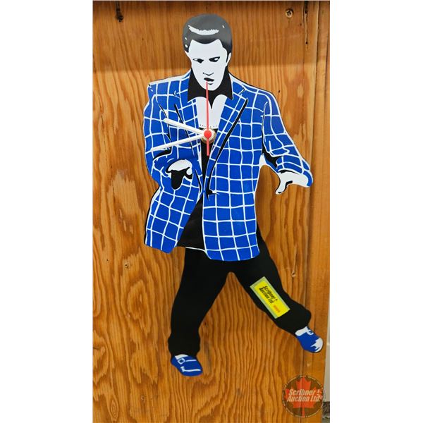 Elvis Clock (Batt. Op) (13"H)