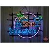 Image 1 : Neon Sign : "5 O' Clock Somewhere" (Modern) (15"H x 19"W x 2-1/4"D)