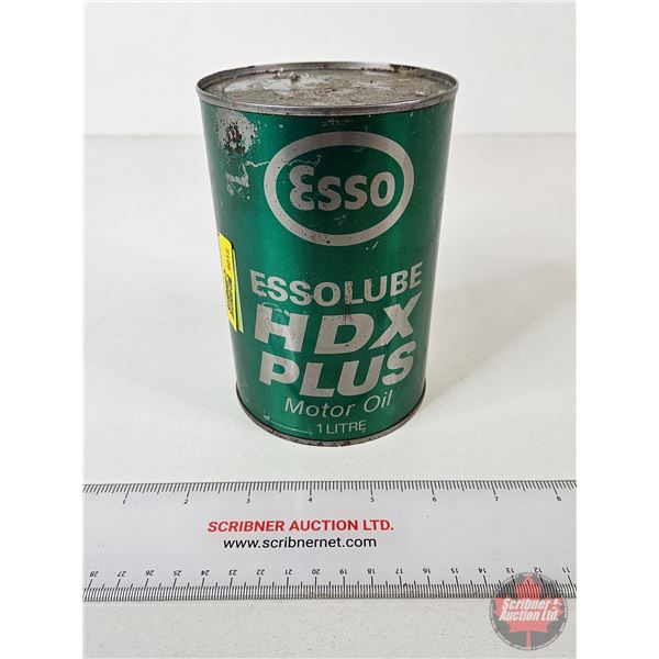 Oil Can : Esso HDX Plus (Full) (6"H x 4"Dia)