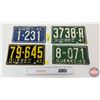 Image 1 : License Plates (4) : Quebec  - 1941 (6"H x 10-1/4"W) - 1943 (6"H x 10-1/4"W) - 1945 (5-1/4"H x 9-3/4