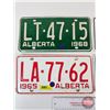 Image 2 : License Plates (4) : Alberta - 1965  - 1963 - 1967 - 1968 (All Measures : 6"H x 12"W)