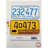 Image 1 : License Plates (2) : 1966 Manitoba & 1964 British Columbia (Both Measures : 6"H x 12"W)