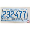 Image 4 : License Plates (2) : 1966 Manitoba & 1964 British Columbia (Both Measures : 6"H x 12"W)