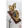 Image 8 : Mantle Horse Clock  (10-1/2"H x 17"W x 5"D)