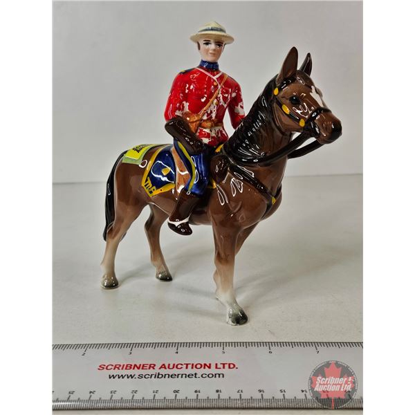 Porcelain Figure : Mountie on a Horse (7-1/4"H)