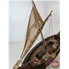Image 11 : Wooden Model Boat  (Total Measures : 28" H x 32" W x 9" D)
