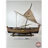 Image 1 : Wooden Model Boat  (Total Measures : 28" H x 32" W x 9" D)