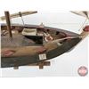Image 5 : Wooden Model Boat  (Total Measures : 28" H x 32" W x 9" D)