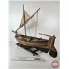 Image 7 : Wooden Model Boat  (Total Measures : 28" H x 32" W x 9" D)