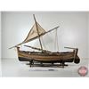Image 8 : Wooden Model Boat  (Total Measures : 28" H x 32" W x 9" D)