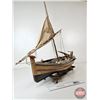Image 9 : Wooden Model Boat  (Total Measures : 28" H x 32" W x 9" D)