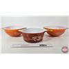 Image 1 : Pyrex Mixing Bowls (3) : Autumn Harvest (All Measure : 8-12"Dia)
