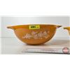 Image 3 : Pyrex Mixing Bowls (2) : Butterfly Gold (Largest Measures : 10-1/4"Dia)