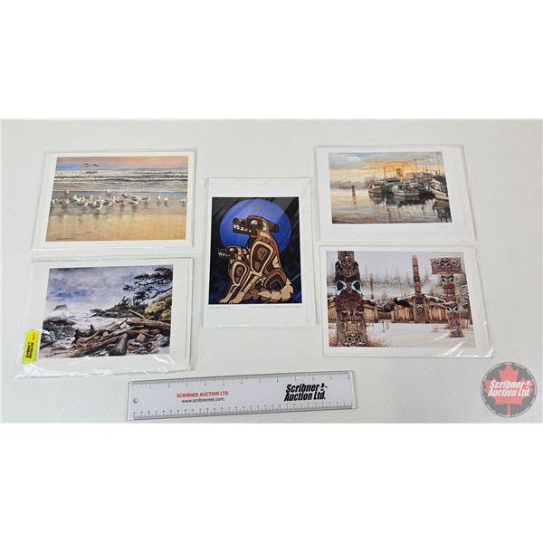 Prints (5) : Incl. - "Wolf With Young" by Marc Poelvoorde & James David Martin - "Meeting of the Cla