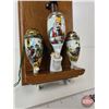 Image 3 : German Smoking Pipe w/ Bowls (Porcelain) : (Mounted on Wood Plaque) (Plaque Measures : 11"H x 6"W)