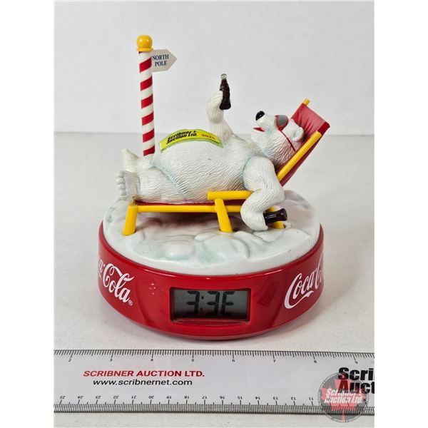 Coca-Cola Alarm Clock : Polar Bear (Batt. Opp) (7-1/2"H x 6-3/4"Dia)