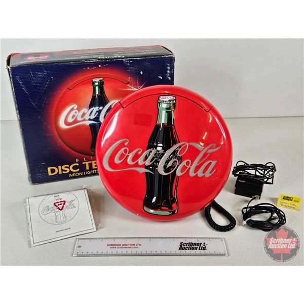 Coca-Cola Disc Telephone c/w Original Box (Box Measures : 12-1/4"H x 15"W x 4-1/2"D)