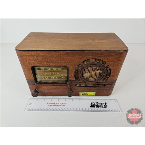 Rogers Electric Radio (Wood) (7-1/2"H x 12"W x 6-1/2"D)