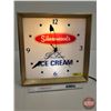 Image 1 : Silverwood's Electric Light Up Clock : De Luxe Ice Cream (Works) (15-3/4"H x 15-1/2"W x 2"D)