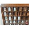 Image 2 : Thimble Collection w/ Wall Mount Display Case (Case Measures : 18"H x 15"W x 1-3/4"D)