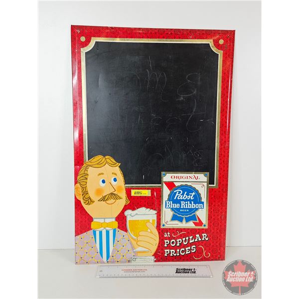 Pabst Blue Ribbon Beer Chalkboard Tin Sign  (26"H x 17"W)