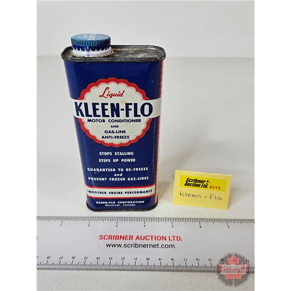 Anti-Freeze Tin : Kleen-Flo (Partial Full) (6"H x 2-3/4"W x 1"D)