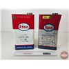 Image 2 : ESSO Gear Oil Tins (2) (Both Full) (Both Measure : 11-1/4"H x 6"W x 4"D)