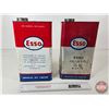 Image 4 : ESSO Gear Oil Tins (2) (Both Full) (Both Measure : 11-1/4"H x 6"W x 4"D)
