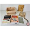 Image 1 : Wood Crate w/ Automotive Books (5) - The Hillman Minx - Boyes And Rosser Ltd Catalogue - 1975 AMC Te