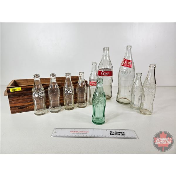 Coca-Cola Bottles (10) w/ Wood Box : Bottles Incl. - Great Falls Montana -1947  -1951 -1954 - Etc! (