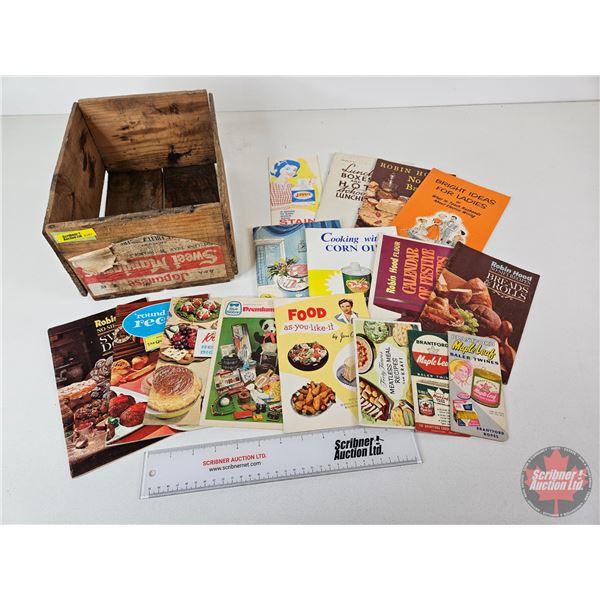 Cooking Ephemera w/ Wood Crate (Crate Measures : 5"H x 8-3/4"W x 12"D)