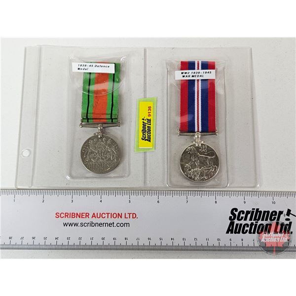 Medals (2) : 1939-45 The Defence Medal & 1939-1945 War Medal