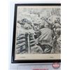 Image 2 : Glass Framed 1943 Asemaan Print by A.Lindeberg (Frame Measures : 11-3/4"H x 14-3/4"W)