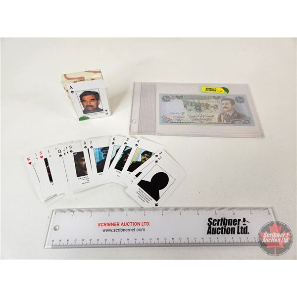 Dessert Storm Troop Playing Cards w/ Saddam Husayn Paper Note