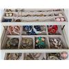 Image 3 : Jewelry Box w/ Costume Jewelry (Jewelry Box Measures : 4-3/4"H x 12-1/2"W x 8"D)