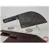 Image 2 : Damascus Cleaver w/ Laminated Handle & Leather Sheath (Total Length : 12-1/2")