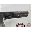 Image 7 : Damascus Cleaver w/ Laminated Handle & Leather Sheath (Total Length : 12-1/2")