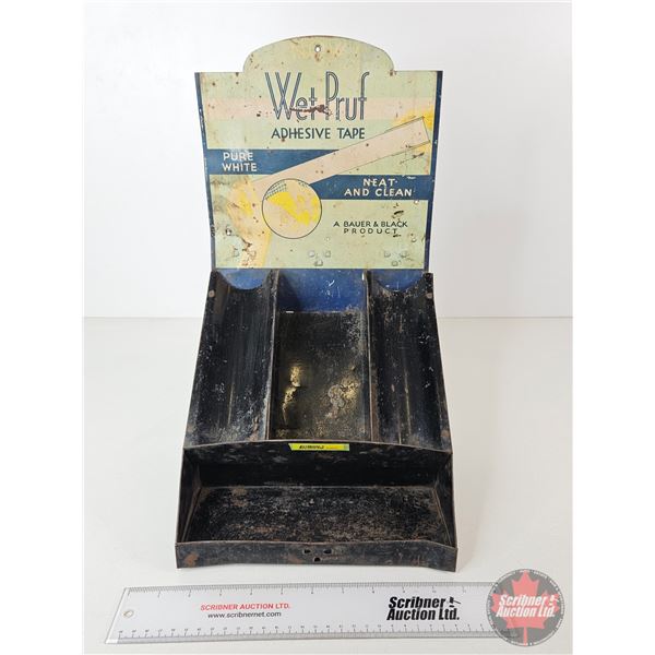 Tin Counter Top Store Display Stand : "Wet Pruf Tape" (17"H x 9-1/2"W x 9"D)