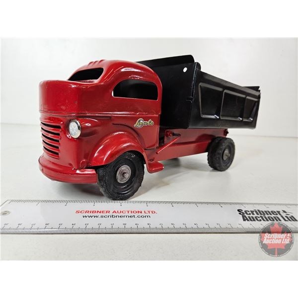Pressed Steel Toy Dump Truck : Lincoln (Re-Painted) (6-1/4"H x 5-1/2"W x 15"L)