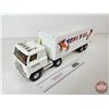 Image 2 : Pressed Steel Toy Semi Truck & Trailer : Toys R Us (ERTL) (7-1/4"H x 5-1/4"W x 22"L)