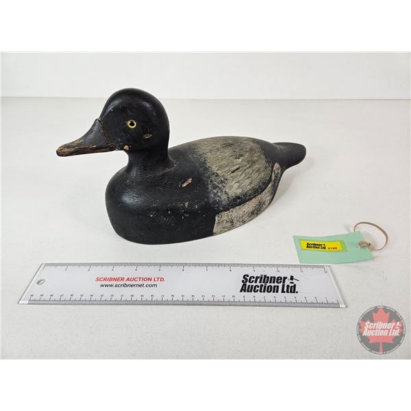 Decoy : Blue Bill Drake (c. 1960) (7"H x 6"W x 14"D)