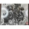 Image 3 : Glass Framed Print : Cowboy w/ Horse & Buffalo by Bill O'Meill (Frame Measures : 34-1/2"H x 24-1/2"W