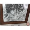 Image 4 : Glass Framed Print : Cowboy w/ Horse & Buffalo by Bill O'Meill (Frame Measures : 34-1/2"H x 24-1/2"W