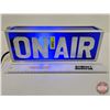 Image 2 : Light Up Sign : "On Air" (Cobalt Blue Glass) (4-1/2"H x 12-1/2"W x 3-1/4"D)