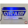 Image 3 : Light Up Sign : "On Air" (Cobalt Blue Glass) (4-1/2"H x 12-1/2"W x 3-1/4"D)