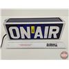 Image 4 : Light Up Sign : "On Air" (Cobalt Blue Glass) (4-1/2"H x 12-1/2"W x 3-1/4"D)
